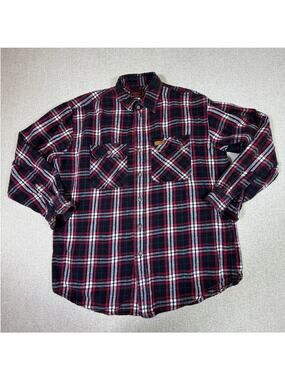 Five Brothers Men's XLT Red White Plaid Heavyweight Long Sleeve Flannel Shirt